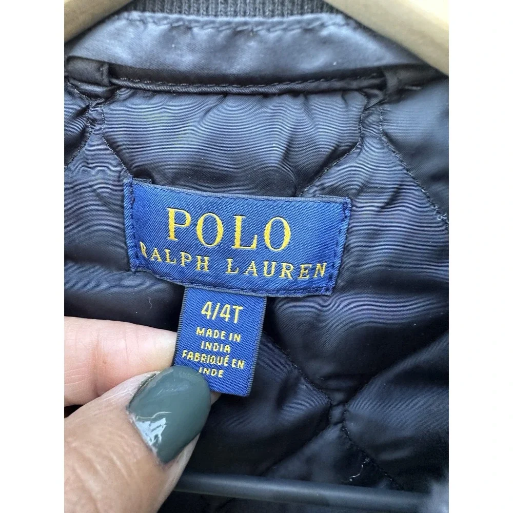 Polo Ralph Lauren Black Quilted Full Zip Jacket‎ Boys Size 4T